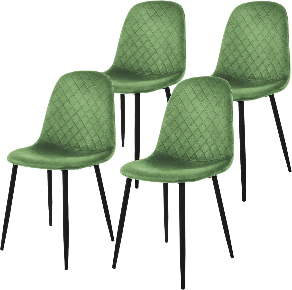Zestaw 4 krzesel do jadalni ML-Design – z oparciem, tapicerka aksamitna, z metalu