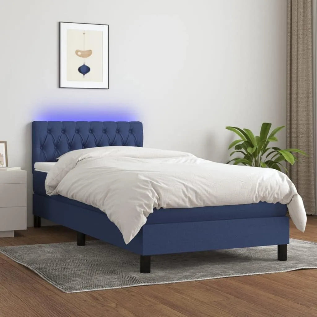 Rama łóżka i konstrukcja łóżka fotelika — materiałowy3133371, wyświetlacz LED, 90 × 200 cm, niebieski