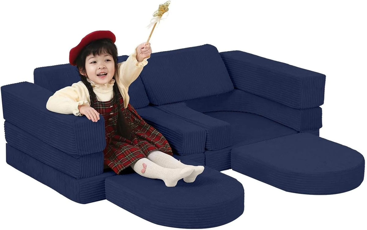 Sofa – modułowa konstrukcja, ze sztruksu, wypełnienie piankowe