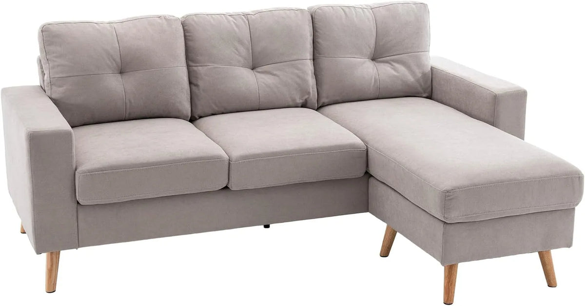 HOMCOM Sofa narożna – w kształcie litery L, 193 × 136 × 85 cm