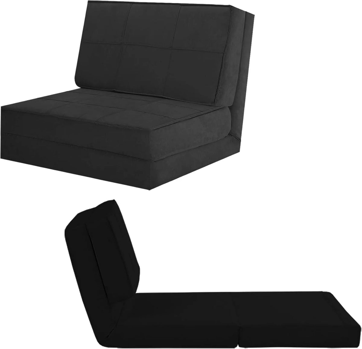 COSTWAY HW66301DE Sofa – z funkcją spania, z oparciem, składana konstrukcja, 80 × 75 × 60 cm, 4 w, czarny, rozkładana konstrukcja
