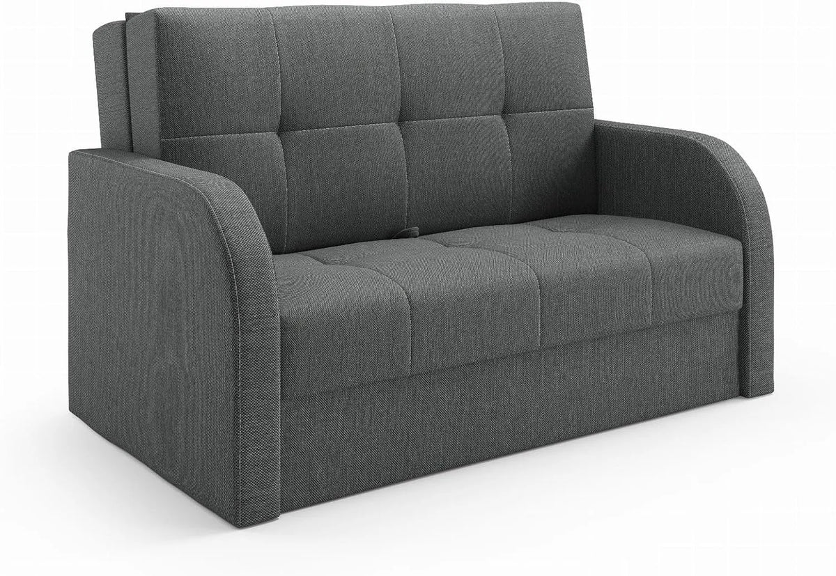 Sofa — tapicerka materiałowa, z funkcją spania, 3 osobowa, 155 × 90 × 100 cm, z pojemnikiem do przechowywania, tapicerka materiałowa, dla 3 osób