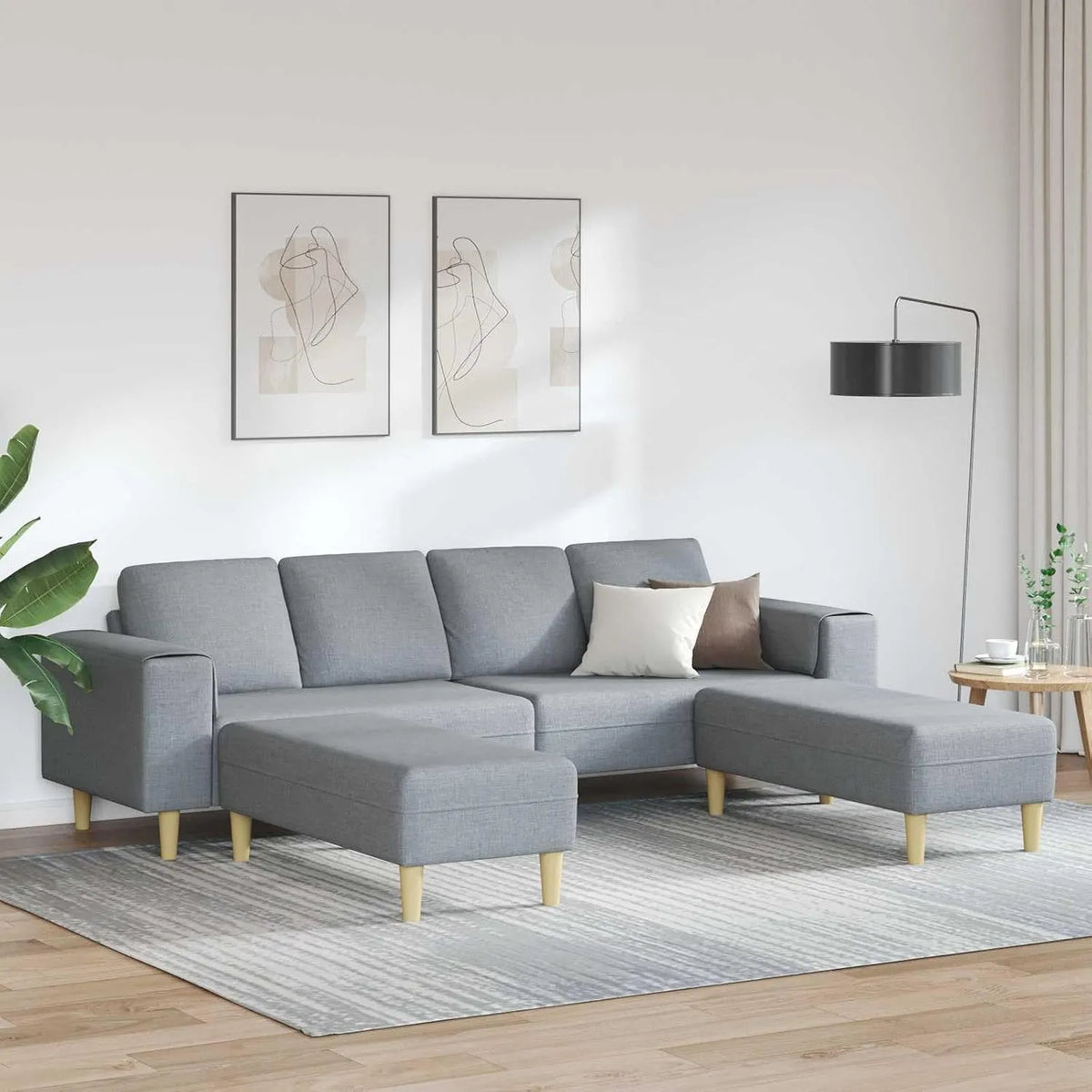 Sofa narożna — z podłokietnikami, brązowy