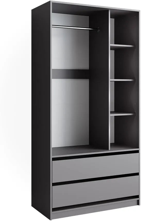Vicco Szafa – z szufladami, 2 szufladami, 100 × 200 cm, antracytowy
