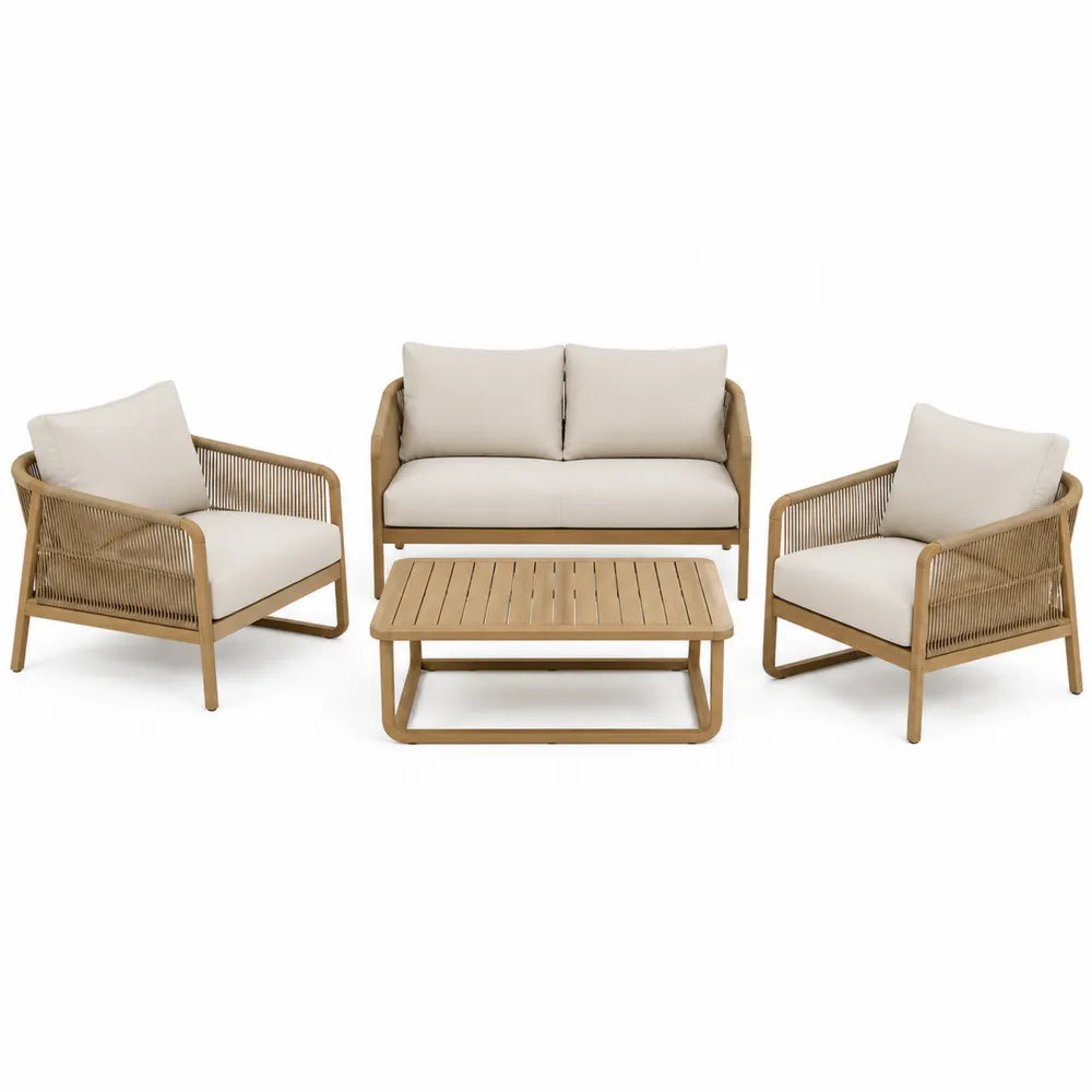 Zestaw mebli ogrodowych z aluminium z poduszkami z poliestru