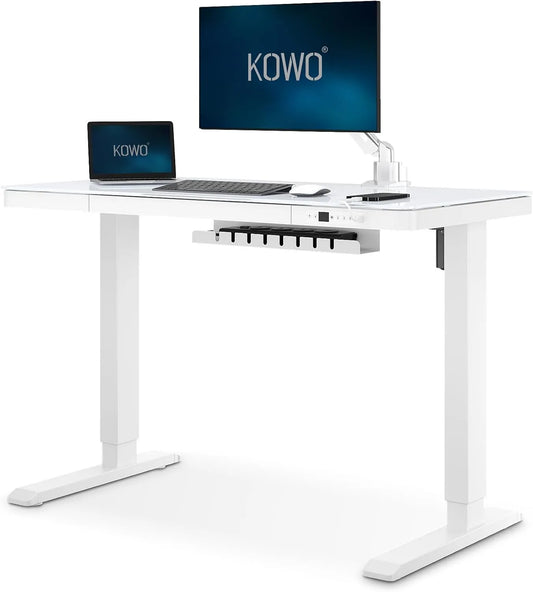 Biurko i stół komputerowy: z szufladami, z portem USB, do użytku domowego, 120 × 60 cm