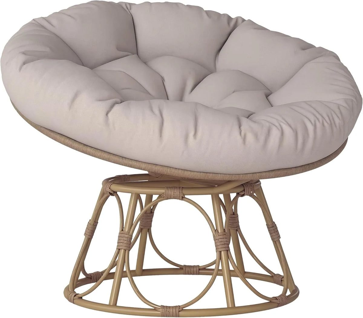 Outsunny Fotel papasan: obrotowy, z poduszkami, 100 cm, z technorattanu