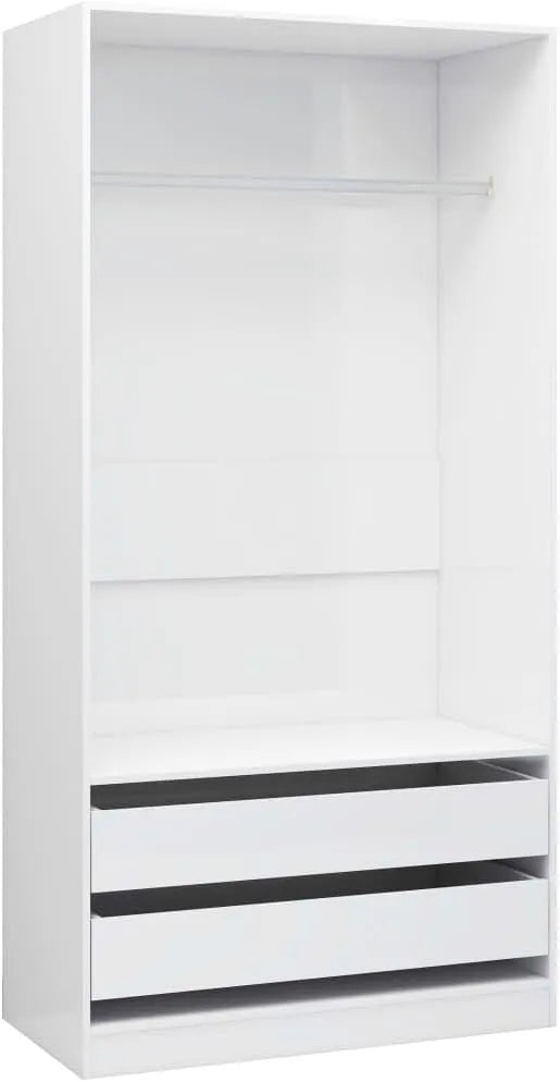 Szafka biała z połyskiem 100x50x200 cm płyta wiórowa – 100 × 50 × 200 cm, biały