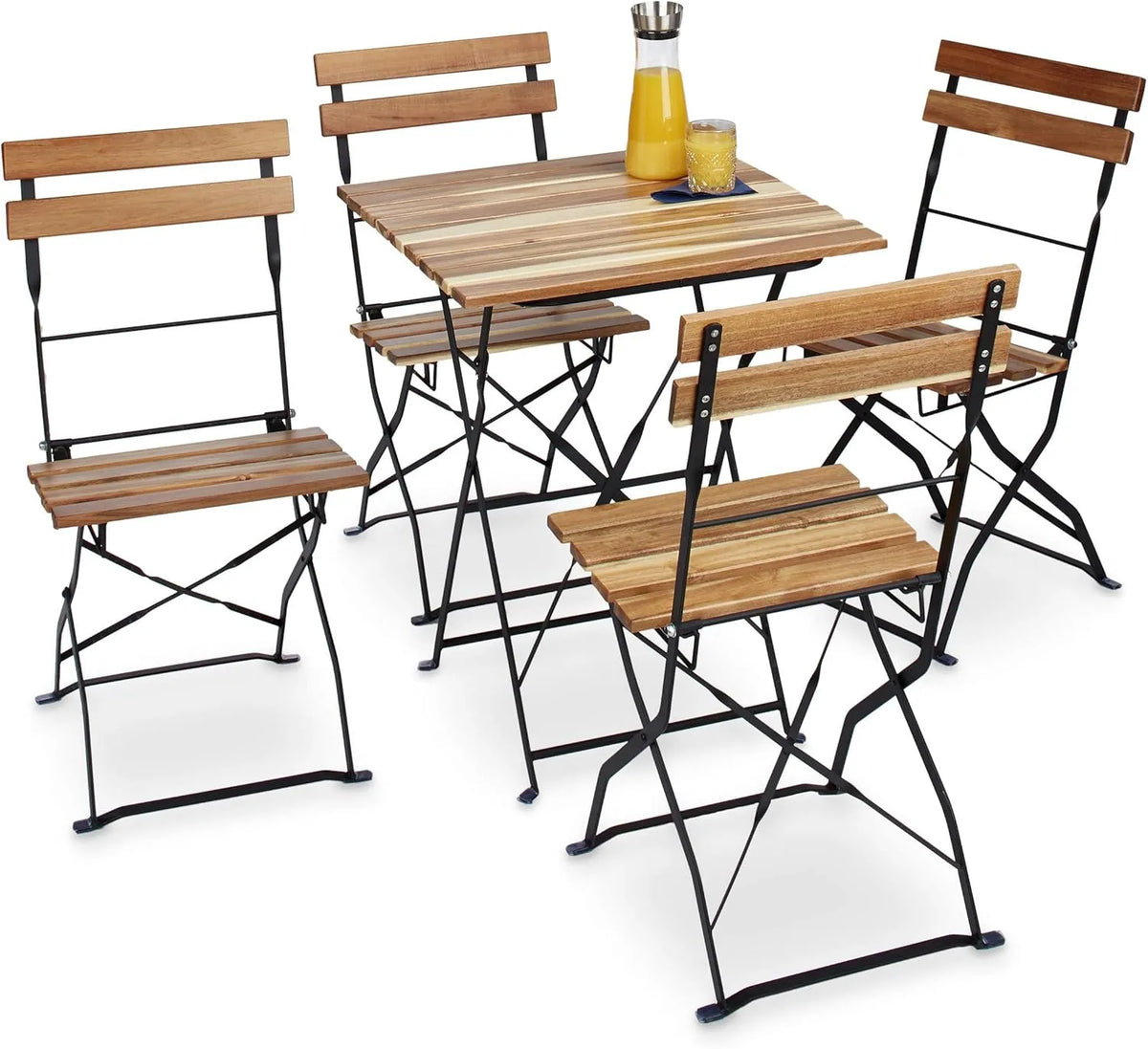 Relaxdays zestaw krzeseł ogrodowych – składana konstrukcja, 84 × 42 × 44cm, z metalu
