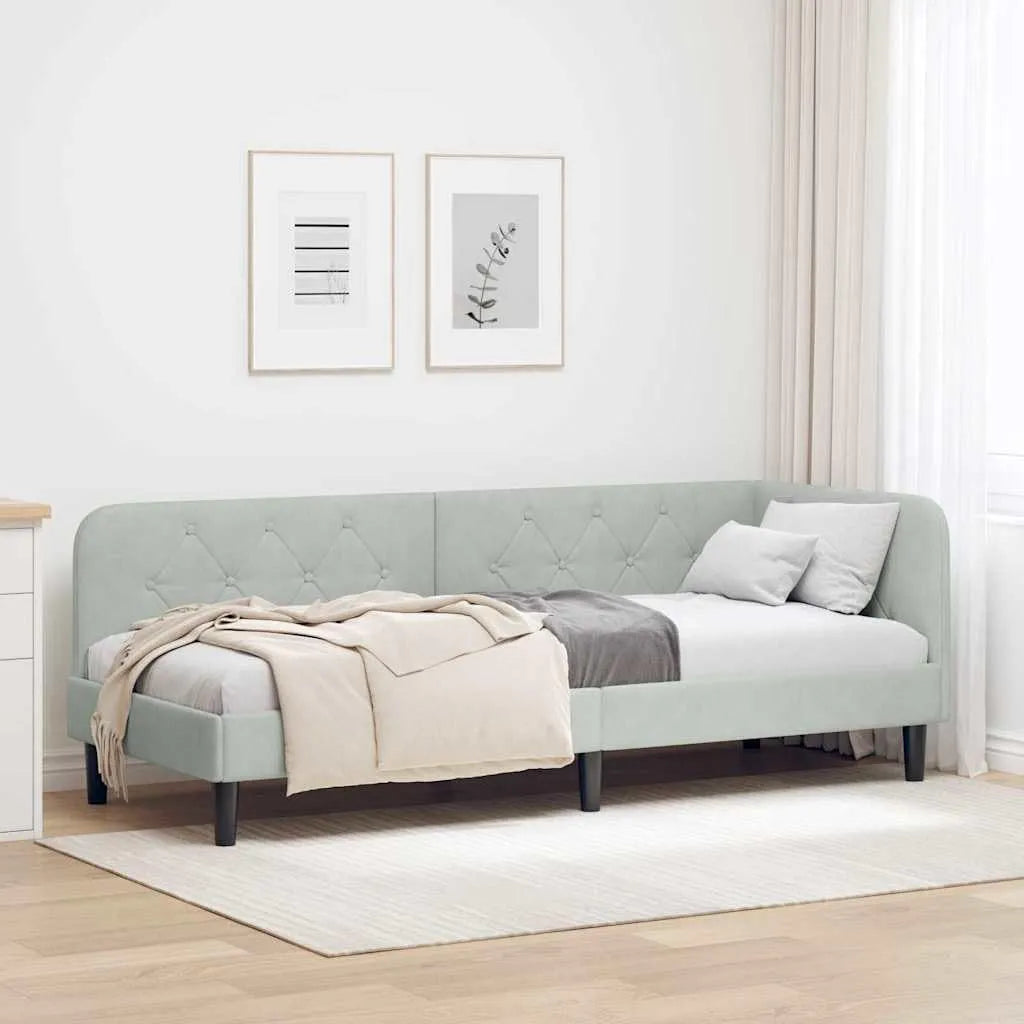 Sofa — w kształcie litery L, tapicerka aksamitna, 80 × 200 cm, tapicerka materiałowa