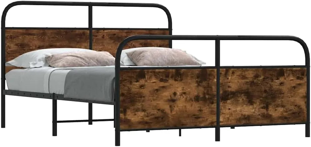 Metalowa Rama łóżka i konstrukcja łóżka — 200 × 200 cm, tapicerka materiałowa