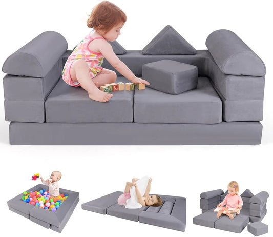 COSTWAY Sofa: modułowa konstrukcja, wypełnienie piankowe, szary