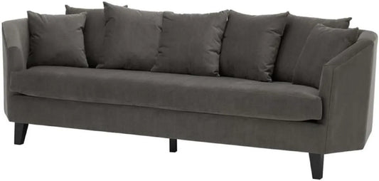 Sofa – z poduszkami, 240 × 95 × 78 cm, czarny