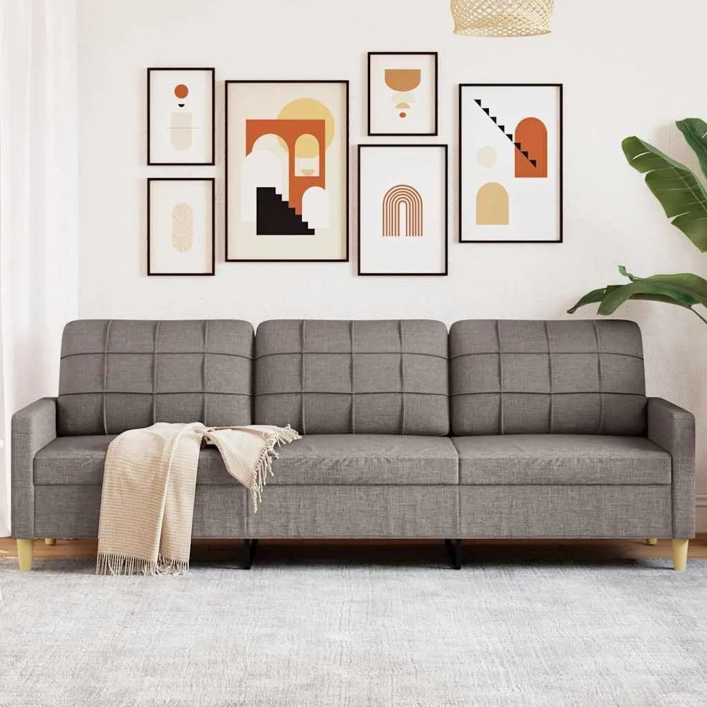 Sofa: 3-osobowa, 210 cm, szary, z metalu