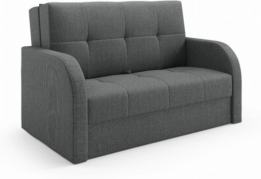 Sofa — tapicerka materiałowa, z funkcją spania, 3 osobowa, 155 × 90 × 100 cm, z pojemnikiem do przechowywania, tapicerka materiałowa, dla 3 osób