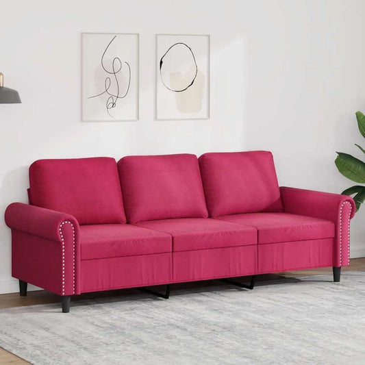 Sofa narożna: tapicerka aksamitna, 3-osobowa, 180 cm, z metalu