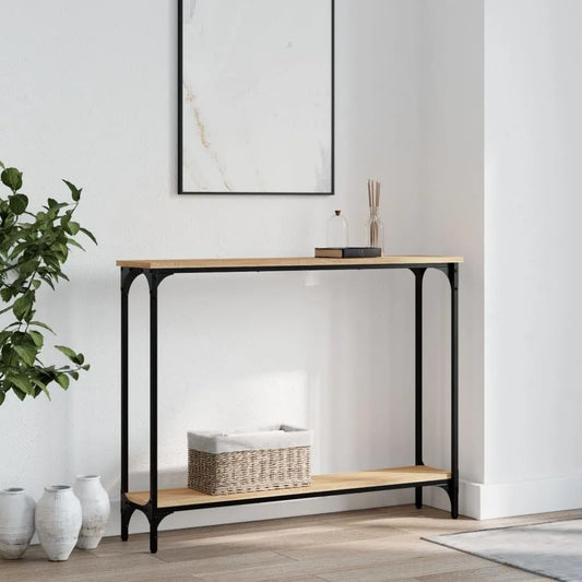 Stolik kawowy i ława do salonu – z drewna, 100 × 22, 5 × 75 cm, z metalu