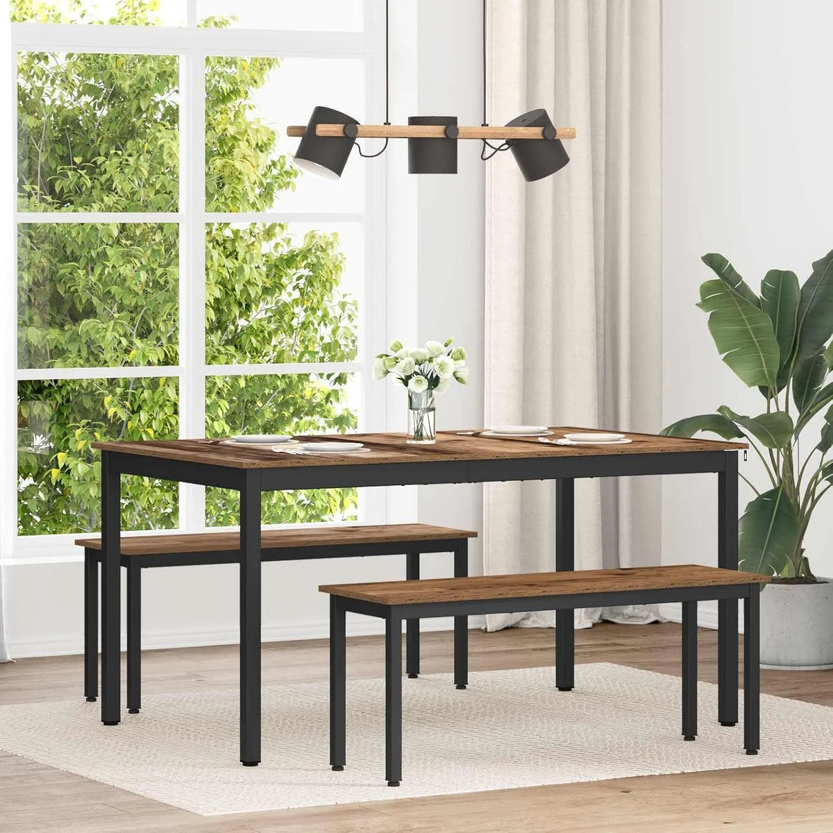 Prostokątny stół do jadalni z powierzchnią z materiału drewnopochodnego 150 – z drewna, 150 × 90 × 75 cm