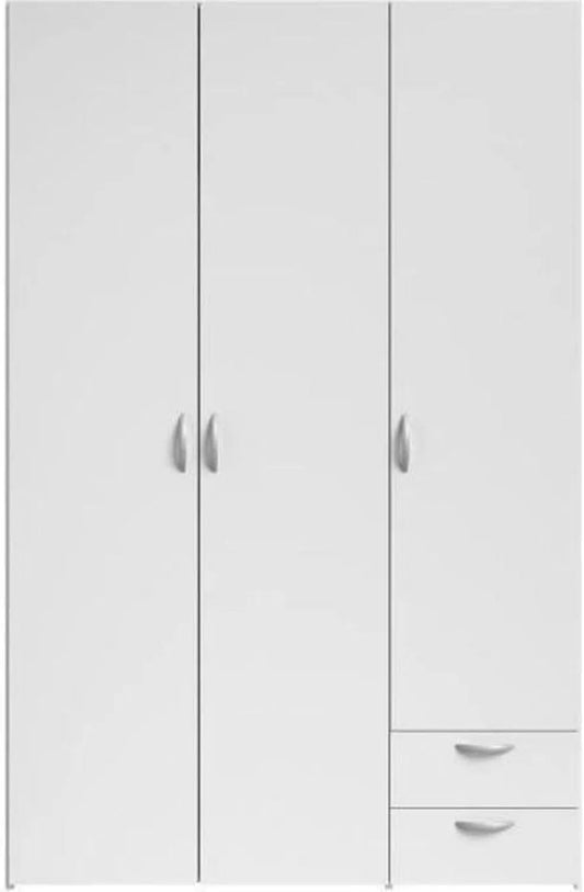 Szafa – z szufladami, 3 drzwi, 2 szuflady, 51 cm, biały
