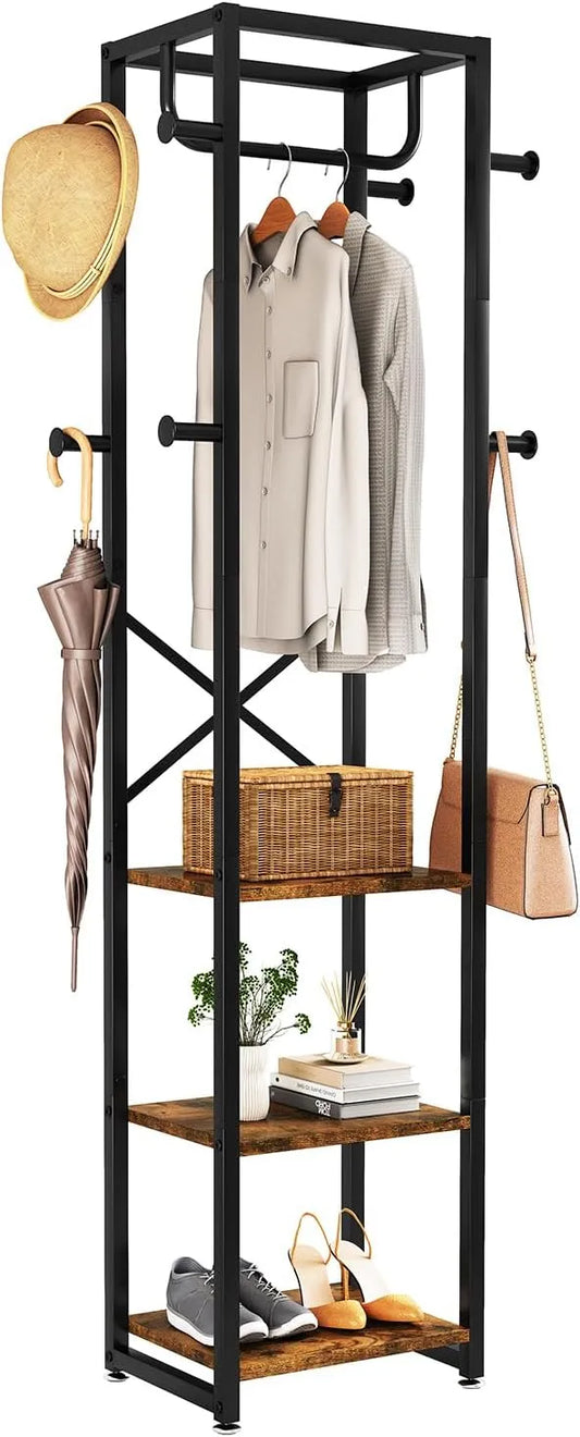 Wieszak na ubrania: TMJ088H, wolnostojący, 180 × 40 × 30 cm, 3 p, IBUYKE TMJ088H